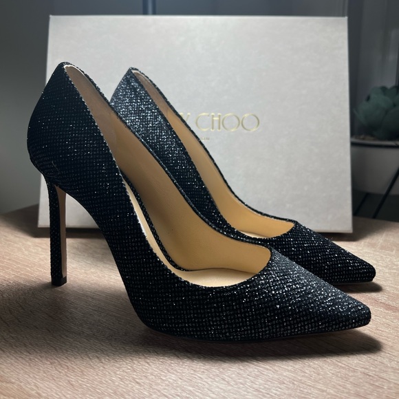 NWT Jimmy Choo Velvet Glitter Heels - Picture 9 of 10